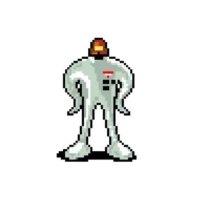 1character, alien, brown skin, buff, earthbound, enemy, front view, full body, game, name tag