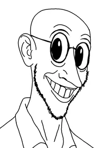 slapstick, unknown, useful soys, 1soyjak, animator320, bald, ear, glasses, half open mouth, looking at you