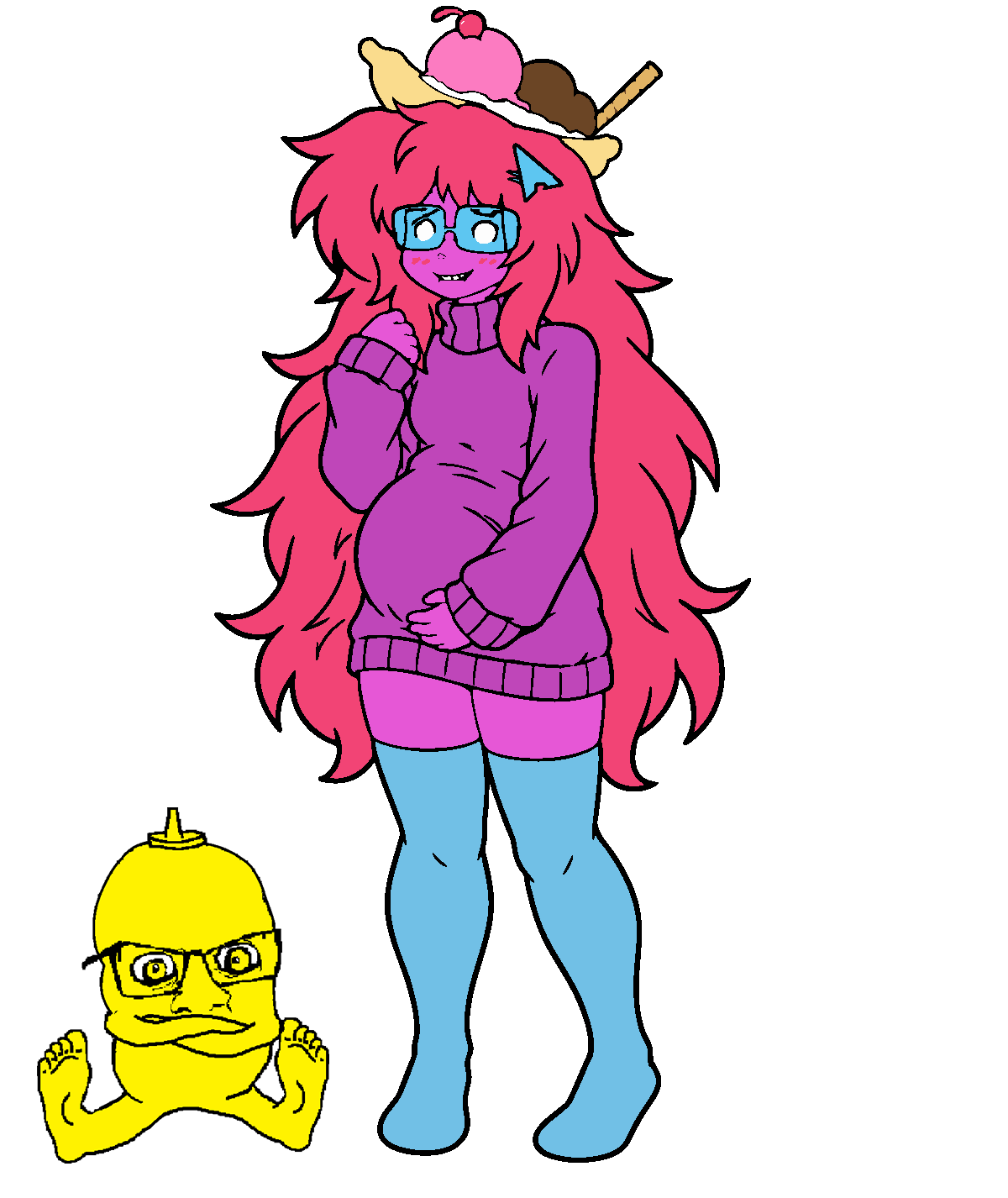 femquote, feraljak, condiment, 1soyjak, 2boys, arch linux, banana, banana split ice cream, belly, big hair