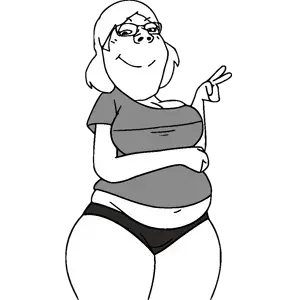 gapejak, female gapejak, femjak, 1soyjak, belly, big belly, big breasts, black eyes, breasts, chubby