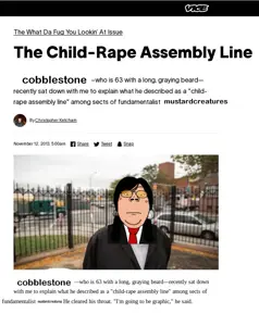 broot, gapejak, gapejak front, cobblestone rapes kids, black hair, black pupil, black pupils, chin, closed mouth, clothes