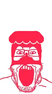 markiplier soyjak, 1soyjak, bald, blue glasses, front view, glasses, happy, itch.io, looking at you, open eyes
