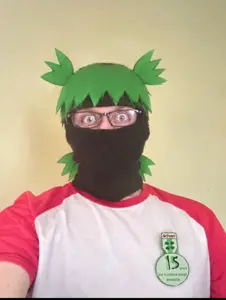 nate higgers, natejak, irl soyjaks, real mascots, 1 year on bald men with glasses website, 4chan, 4cuck, anime, balaclava, cosplay