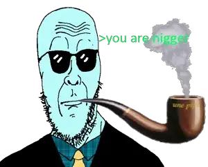 cobbert, 1soyjak, bald, blue skin, closed mouth, clothes, front view, glasses, looking at you, neutral