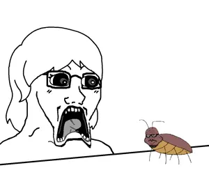 a24 slowburn soyjak, soyak, doctos, female soyak, femjak, 2soyjaks, animal, antenna, antennae, big eyes