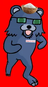 pedobear, unknown, animal, arm, bear, beard, blue skin, ear, flashing lights, foot