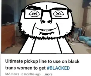 cobson, olgolstein, 1soyjak, blacked, english text, front view, glasses, grin, half body, half open mouth