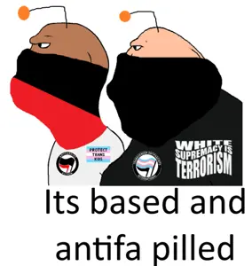 meximutt, brazilmutt side, meximutt side, it's based and christpilled, 2soyjaks, antenna, antifa, antifa badge, bald, black eyes