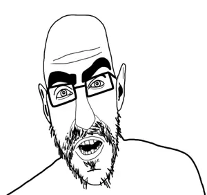 hortonjak, unknown, useful soys, 1soyjak, angry, bald, ear, glasses, half open mouth, monochrome