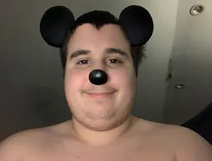 commiejak, mickey, black hair, commie, communiaryan, ear, eyebrows, faggot, fat, front view