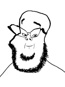 gapejak, wholesome soyjak, wholyjak, 1soyjak, distorted, glasses, shaved, smile, stubble, transparent background