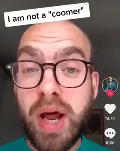 coomer wojak, wojak, unknown, irl soyjaks, animated, bald, black eyes, black glasses, blue eyes, coomer
