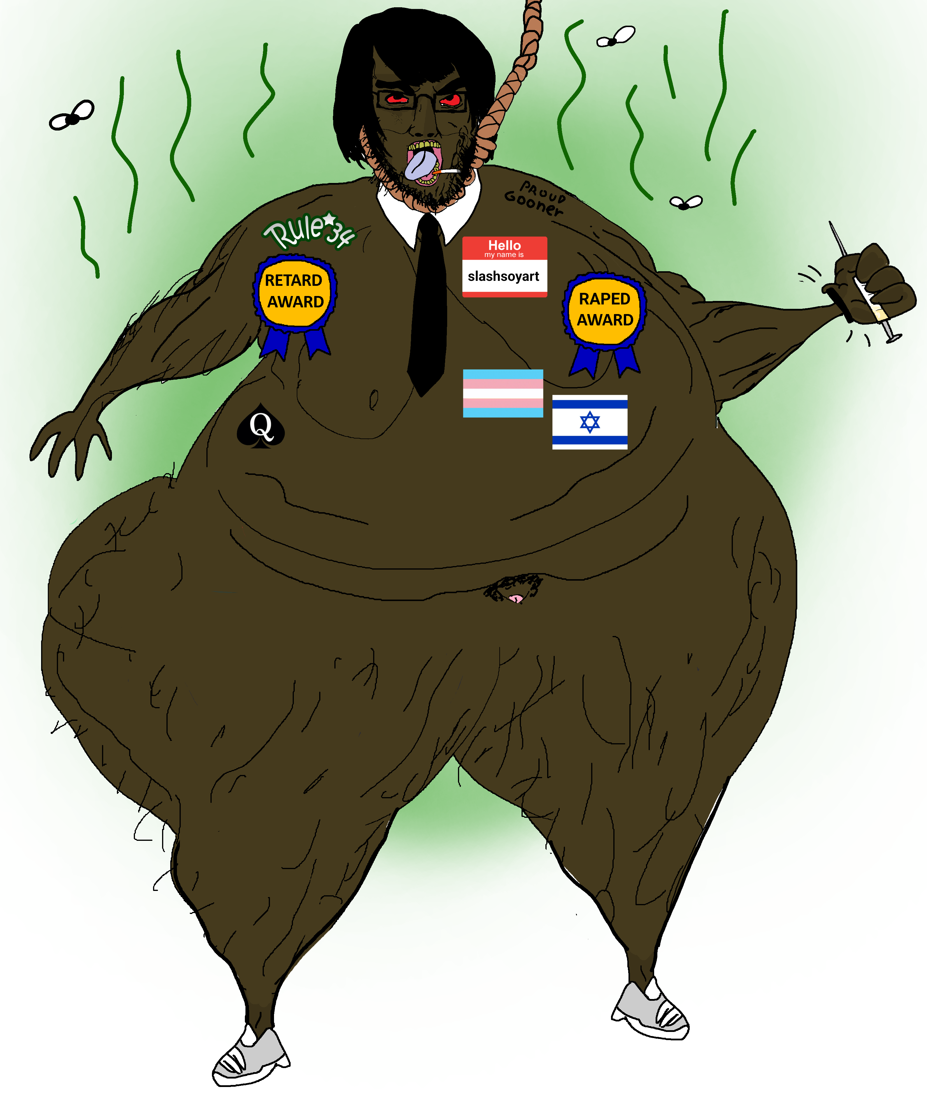 chudjak, chudjak front, slopjak, 1soyjak, ack, animal, award, awards, black hair, black skin