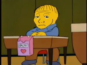 wojak, black eyes, closed mouth, cry, crying, looking at you, no glasses, open eyes, sad, yellow skin