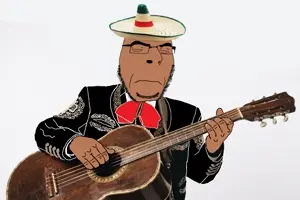 cobson, meximutt, mexiaryan, 1soyjak, brown skin, closed eyes, closed mouth, clothes, fake gold, fancy