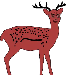 chudjak, animaljaks, animal, closed mouth, deer, doe, glasses, horns