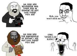 der coomer, gigachad, chudjak, feraljak, 1giga, 1soyjak, angry, beard, bible, black eyes