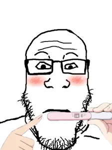 markiplier soyjak, neutralplier, 1soyjak, bald, blush, blush lines, blushes, closed mouth, finger, fingers