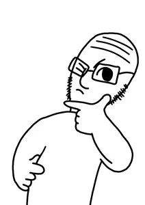 unknown, 1soyjak, bald, beard, cartoon, cartoon artstyle, closed mouth, did this in ibispaint award, glasses, ias