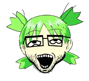 yotsuba koiwai, snoojak, yotsoybajak, 1soyjak, 4chan, aliased, anime, glasses, green hair, hair