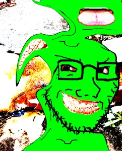 soyak, soyak (smug), 1soyjak, bald, black eyes, braces, brain, closed mouth, disgusting, distorted