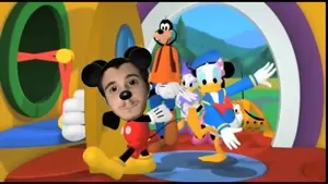 mickey mouse, minnie mouse, irl soyjaks, 1soyjak, 3d, animal, animated, anthro, black fur, black skin