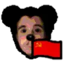 commiejak, nuurumoji, black eyes, black hair, closed mouth, commie, creepy, eyebrows, hair, looking at you