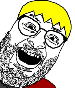 nate higgers, its out get in here, natejak, 1soyjak, black eyes, blonde hair, clothes, fat, glasses, hair