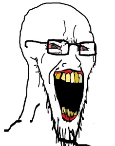 soyak, long soyak, soyak (crying), 1soyjak, bald, bloodshot eyes, crying, glasses, open eyes, open mouth