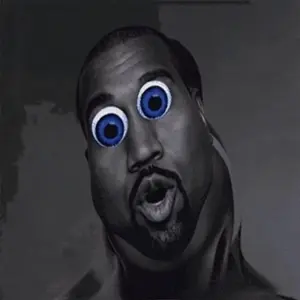 gigaboy, gigachad, kabo kabgab, african american, beard, black, black hair, blue eyes, closed mouth, front view