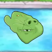 impish soyak ears, arkansasjak, 1soyjak, bald, big nose, black eyes, drawn background, green skin, half closed eyes, lilly pad