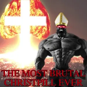 gigachad, terachad, 1nas, animated, buff, christianity, christpilled, laser, laser eyes, mitre