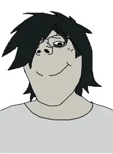 lawliet, gapejak, female gapejak, terryjak, femjak, foidjaks, 1soyjak, black eyes, blush, closed mouth