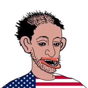 habsburgjak, amerimutt, 1soyjak, balding, beady eyes, big lips, big nose, black eyes, black hair, chin