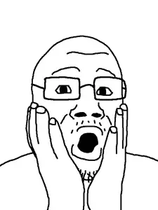 soynigga, unknown, 1soyjak, bald, chubby, finger, fixed, fixed version, front view, glasses
