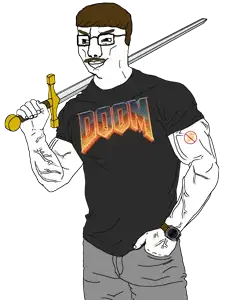 lee goldson, chudjak, muscular chud2, barneyfag, black shirt, brown hair, buff, cheese, clothes, doom