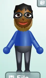 chudjak, jartycuck, patrick, jartycuck, obsessed with mii, 1soyjak, beard, big eyes, black hair, blue shirt