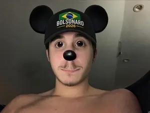 mickey mouse, irl background, jair bolsonaro, looking at you, naked, no beard, no glasses, real life, white skin, mickey mouse