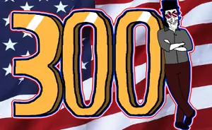 mulletjak, 1soyjak, america, american background, black hair, clothes, full body, glasses, goal, gold
