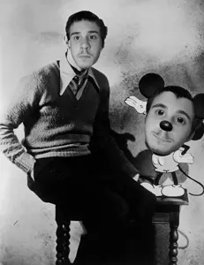mickey mouse, animal, black and white, cartoon, chair, clothes, disney, glove, gloves, grayscale
