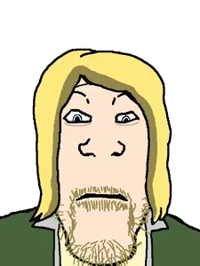 markiplier soyjak, neutralplier, aryan, 1soyjak, a10 eyes, blonde hair, blue eyes, closed mouth, clothes, eye