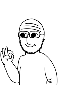 unknown, 1soyjak, bald, beard, black eyes, brenton tarrant, calm, glasses, half body, looking to the left