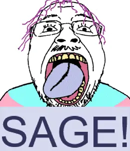 bernd, distorted, flag, glasses, hair, open mouth, pink hair, purple hair, sage, soyjak
