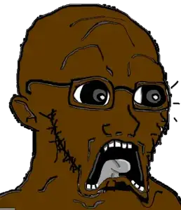 soyak, doctos, doctos, black skin, brown skin, glasses, nigger, open mouth, scared, soyjak
