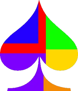 1nas, accessory, blue, green, multicolored, purple, queen of spades, red, spade, transparent background