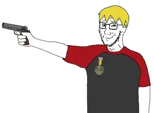 nate higgers, soyak, soyak (smug), natejak, 1 year on bald men with glasses website, 1soyjak, 45, 45acp, arm, award