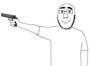 cobson, cobsontalks, tobesoncocks, 45, 45acp, arm, bald, bushy eyebrows, closed mouth, clothes