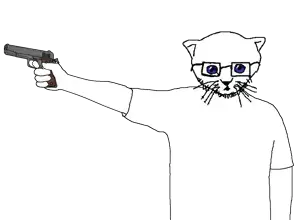 pupsektant, 1soyjak, 45, 45acp, animal, arm, bald, blue eyes, cat, cat ears