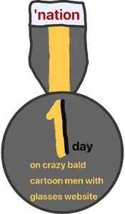 zany, nonexistent splinters, accessory, award, badge, black text, english text, medal, text, transparent background