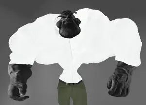 gigachad, petachad, peter griffin, 1nas, belt, buff, ernest khalimov, full body, grayscale, green pants